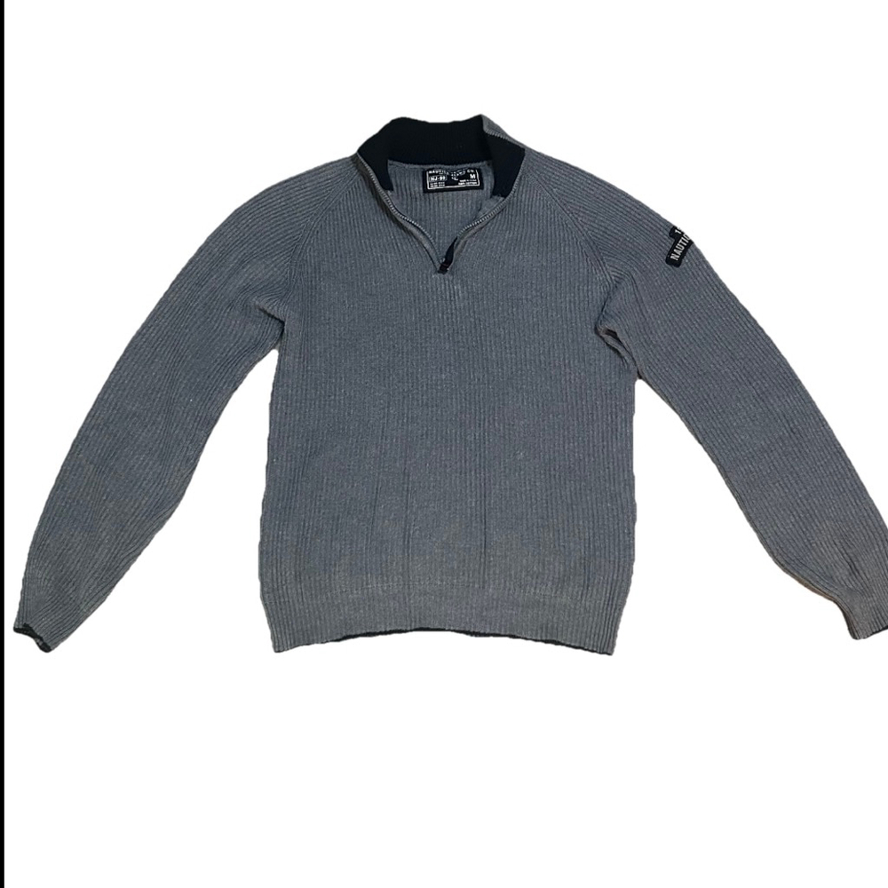 Men's Nautica Jeans Co. Gray Black Quarter-Zip Sweater M